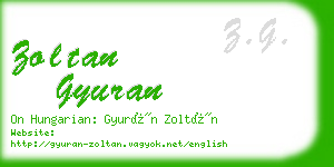 zoltan gyuran business card